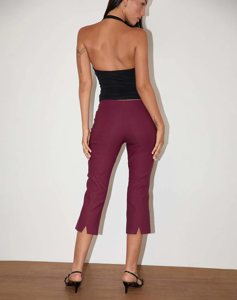Kila Capri Trousers in Tailoring Burgundy - Image 3