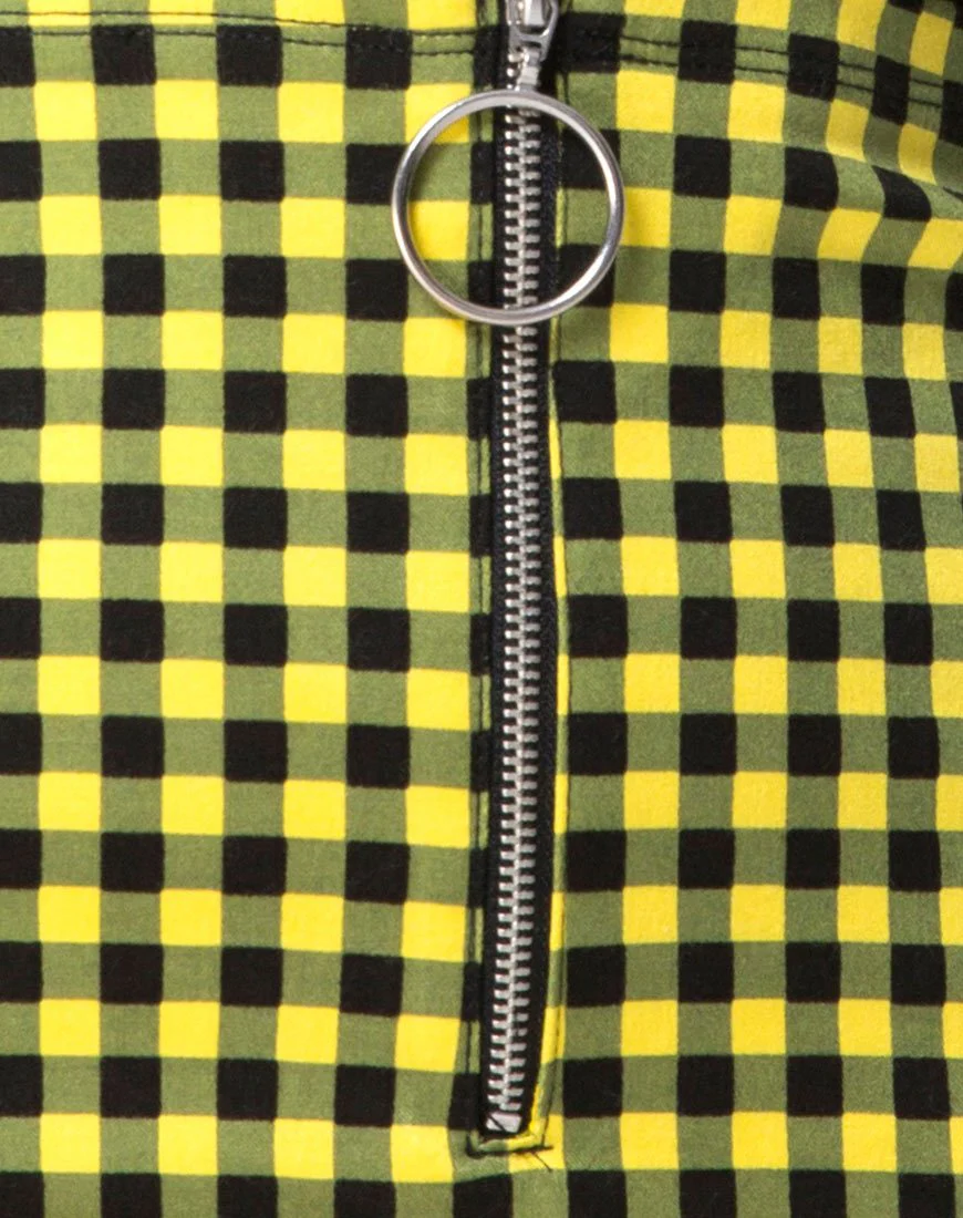 Kimber Bodycon Skirt in Medium Gingham Yellow - Image 5