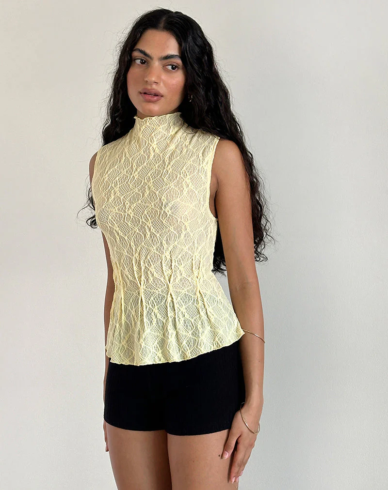 Kimbra Top in Textured Yellow - Image 5