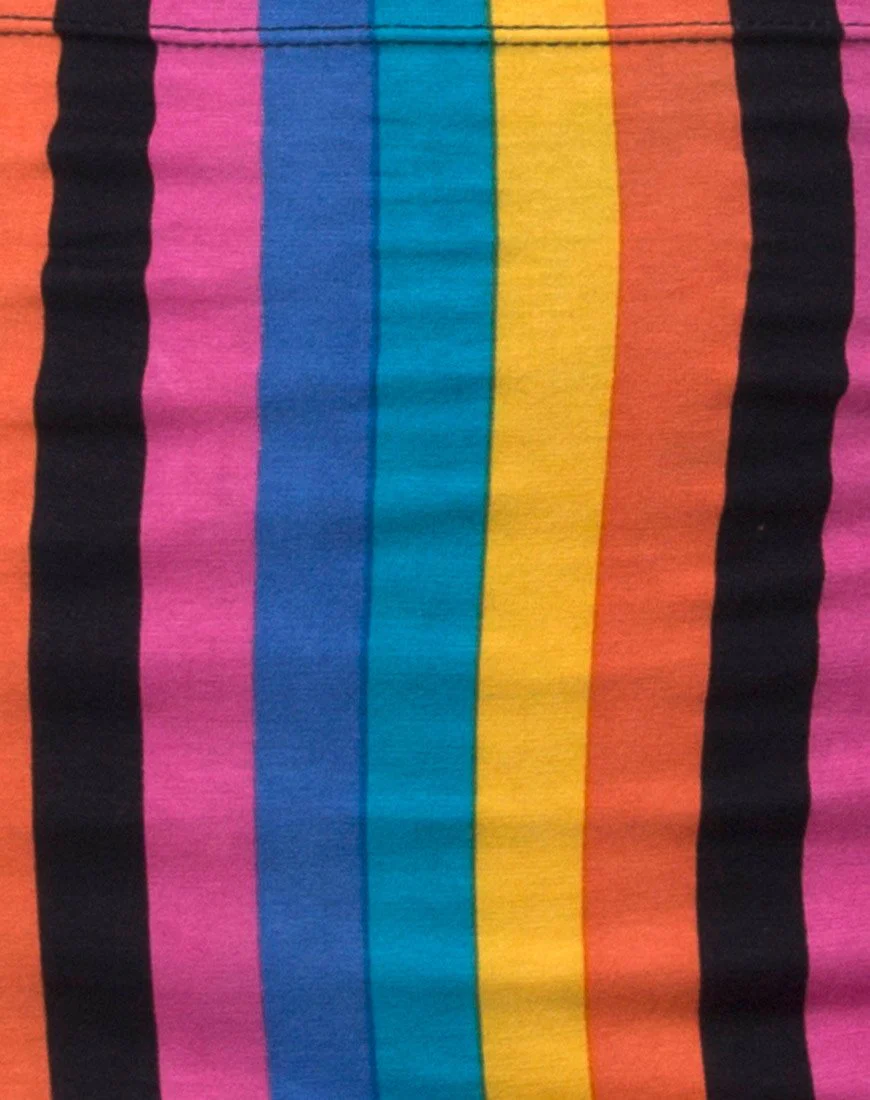 Kimmy Bodycon Skirt in New Vertical Mixed Stripe - Image 5