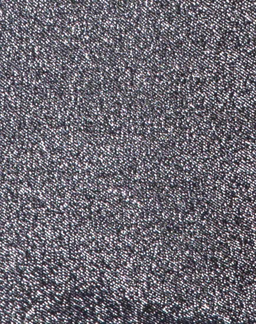 Kimmy Mini Skirt in Glitter Lurex Silver - Image 5