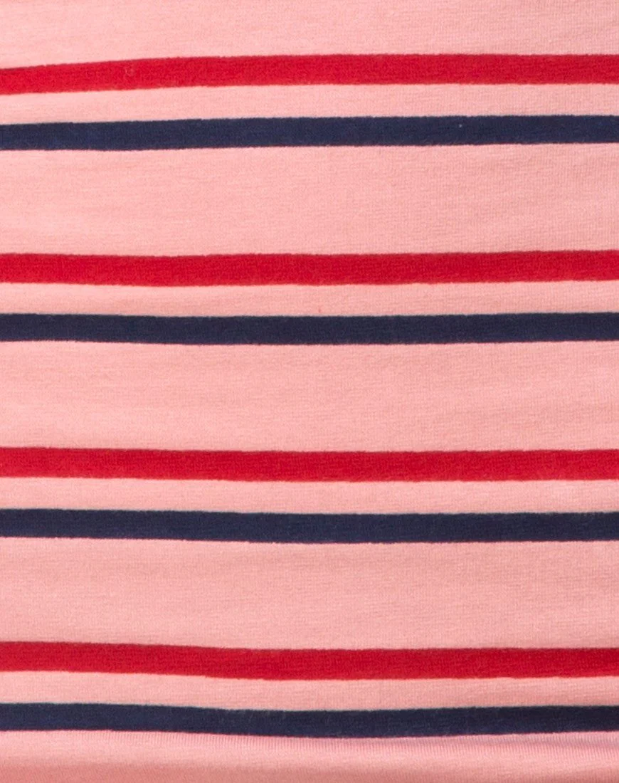 Kimmy Skirt in 70's Stripe Pink Horizontal - Image 5