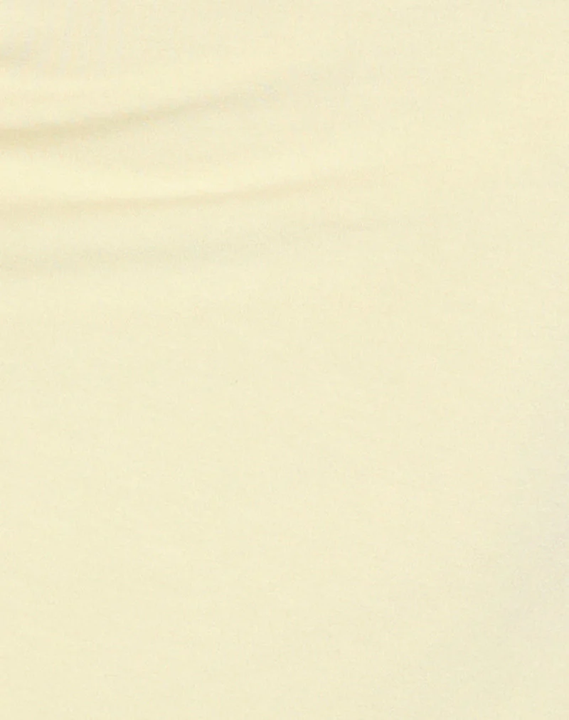 Kins Asymmetric Halterneck Top in Rayon Lemon - Image 6