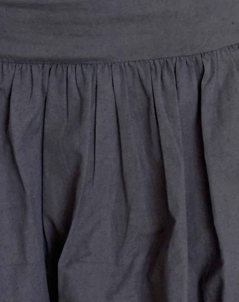 Kiyowo Puffball Mini Skirt in Charcoal Grey - Image 6
