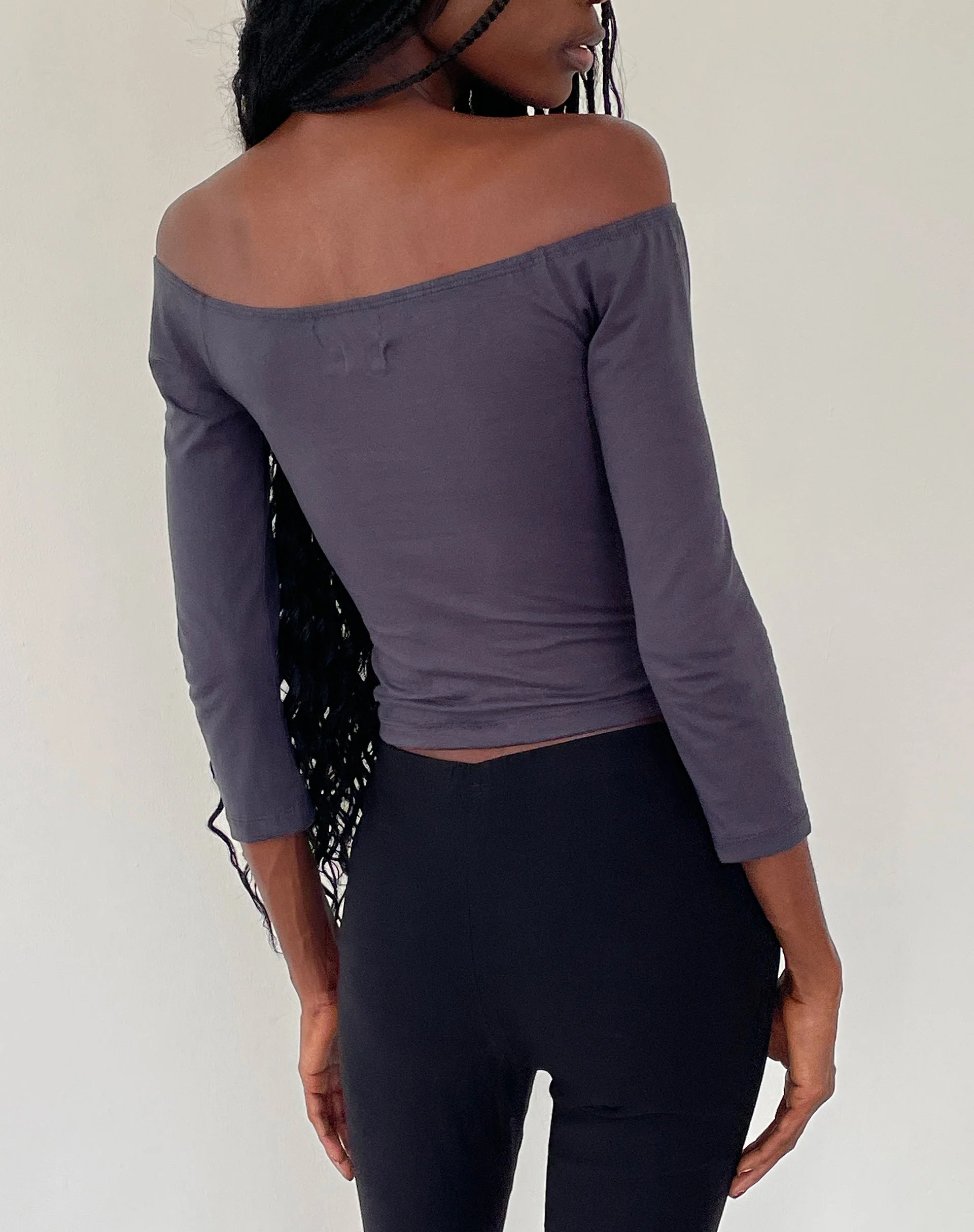 Koby Off Shoulder Bardot Top in Ocean Storm - Image 4