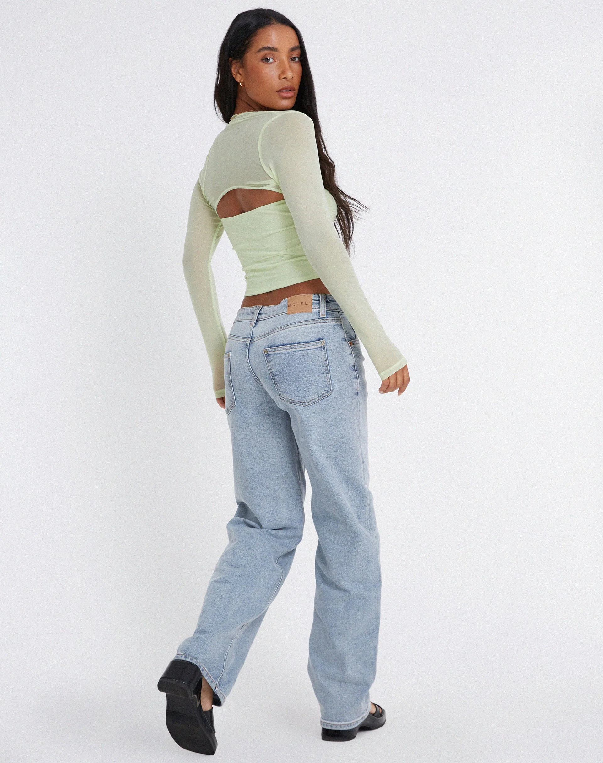 Kouna Bandeau Crop Top and Shrug Set in Shadow Lime - Image 5