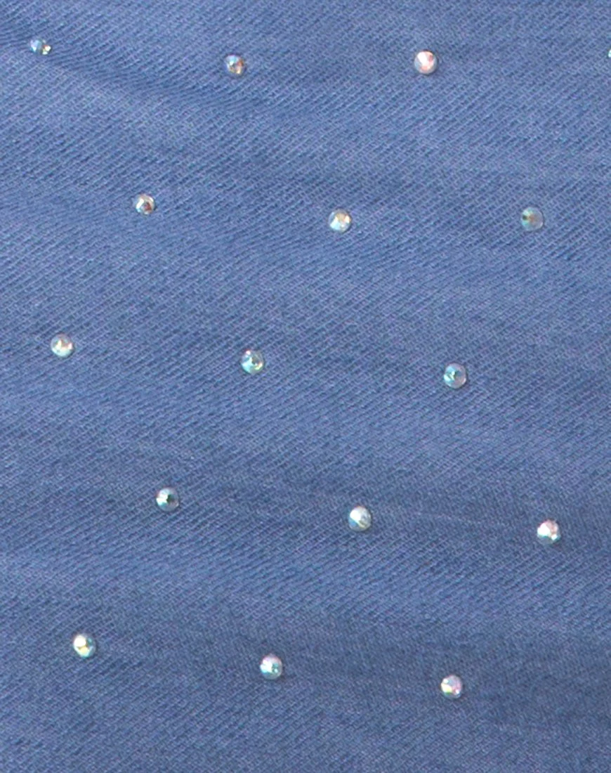 Kozue Dress in Blue Denim Hot Fix - Image 6