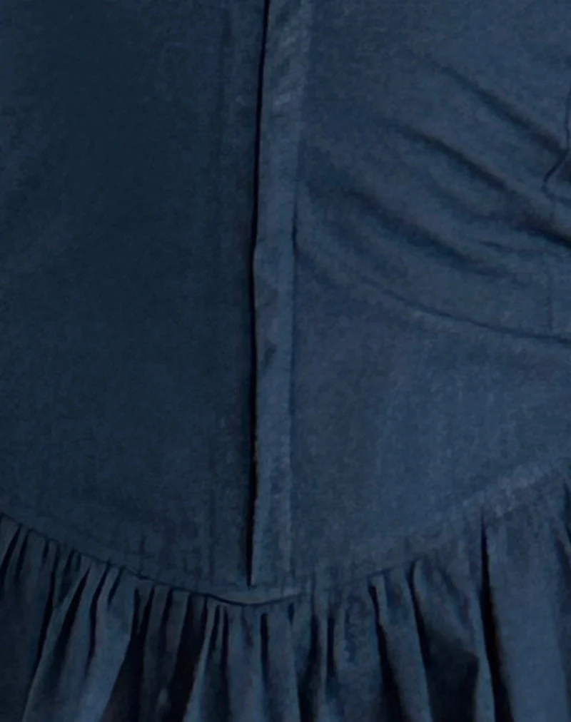 Krista Maxi Dress in Poplin Navy - Image 5