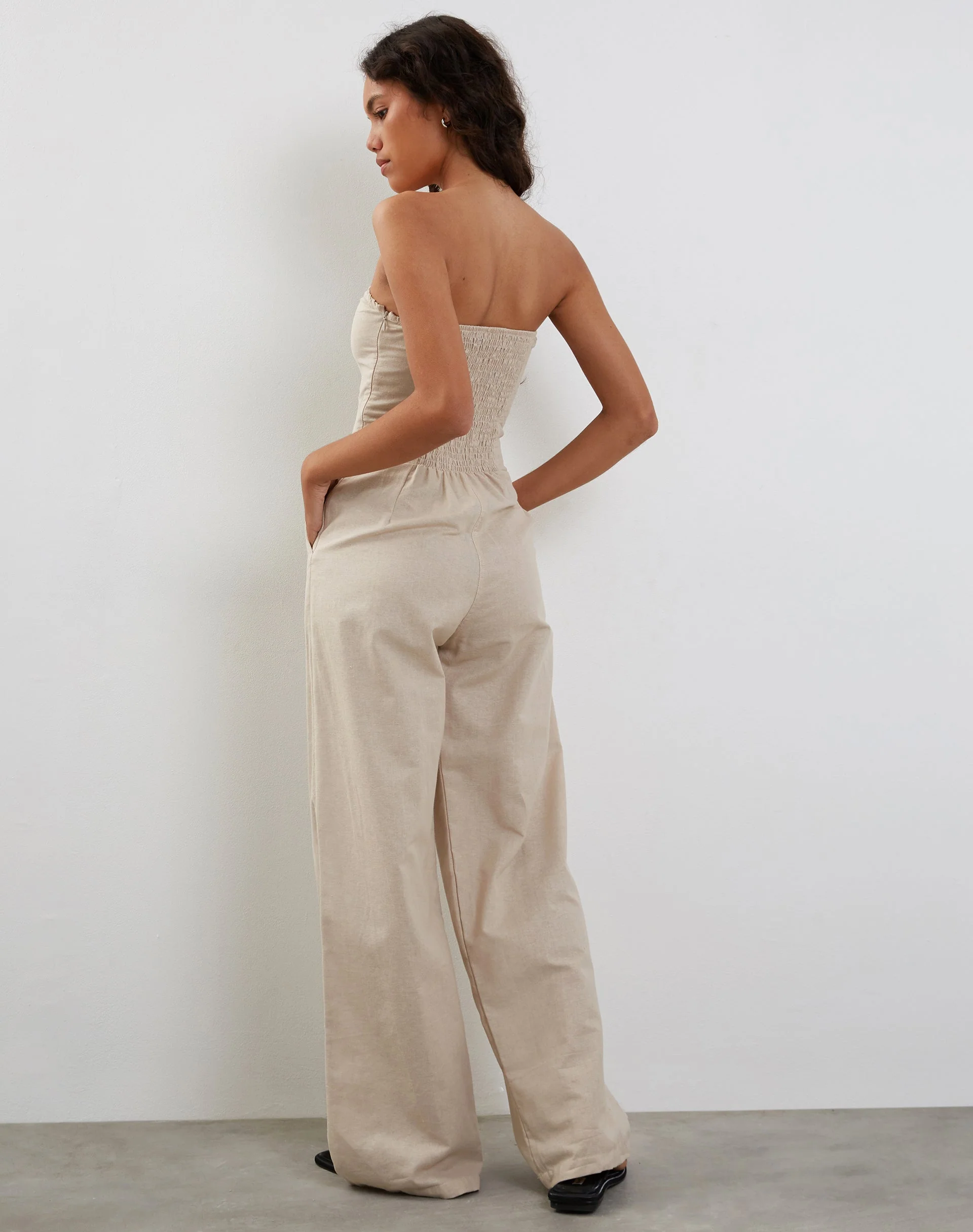 Kyaria Bandeau Jumpsuit in Ecru - Image 2