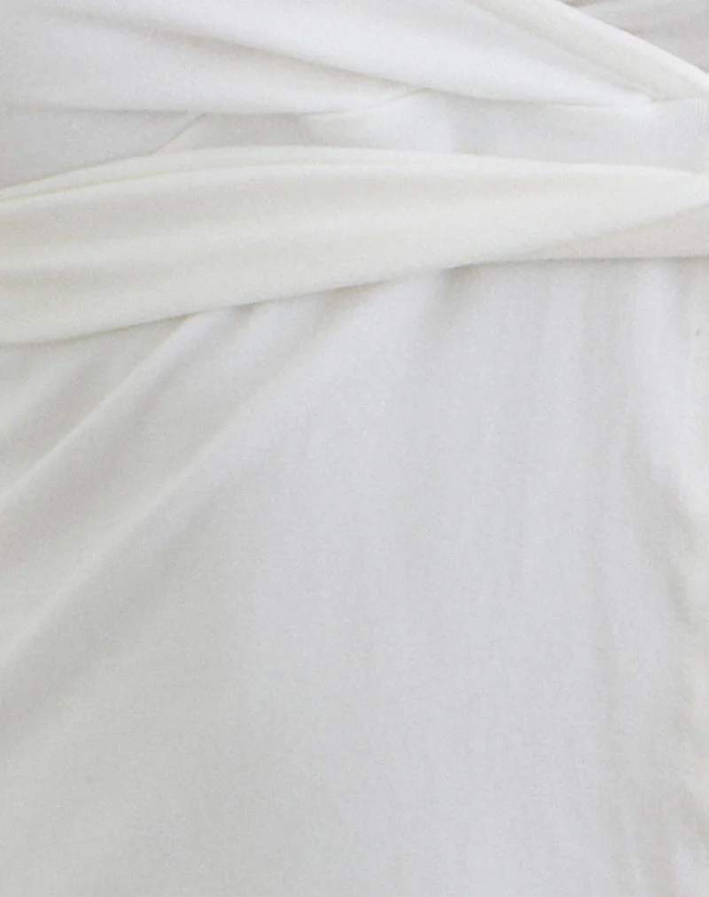 Lamae Wrap Top in Off White - Image 7