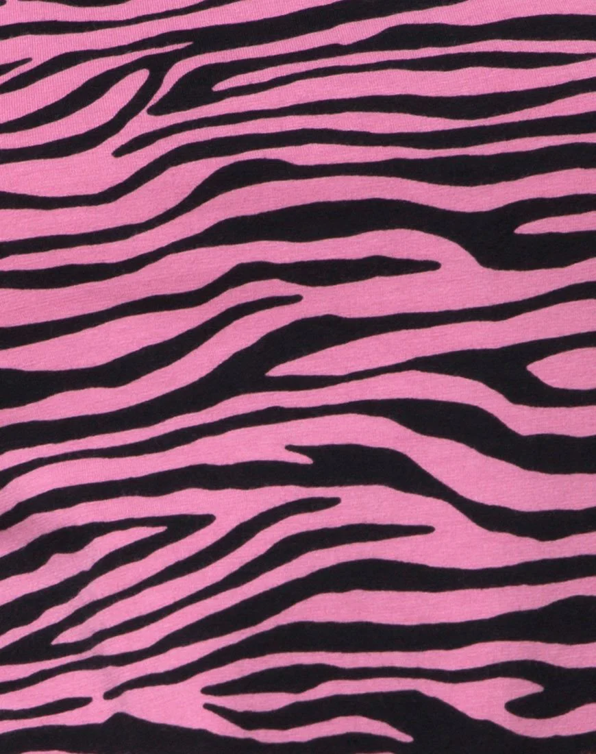 Lami Bodycon Dress in Zip's Zebra Pink - Image 5