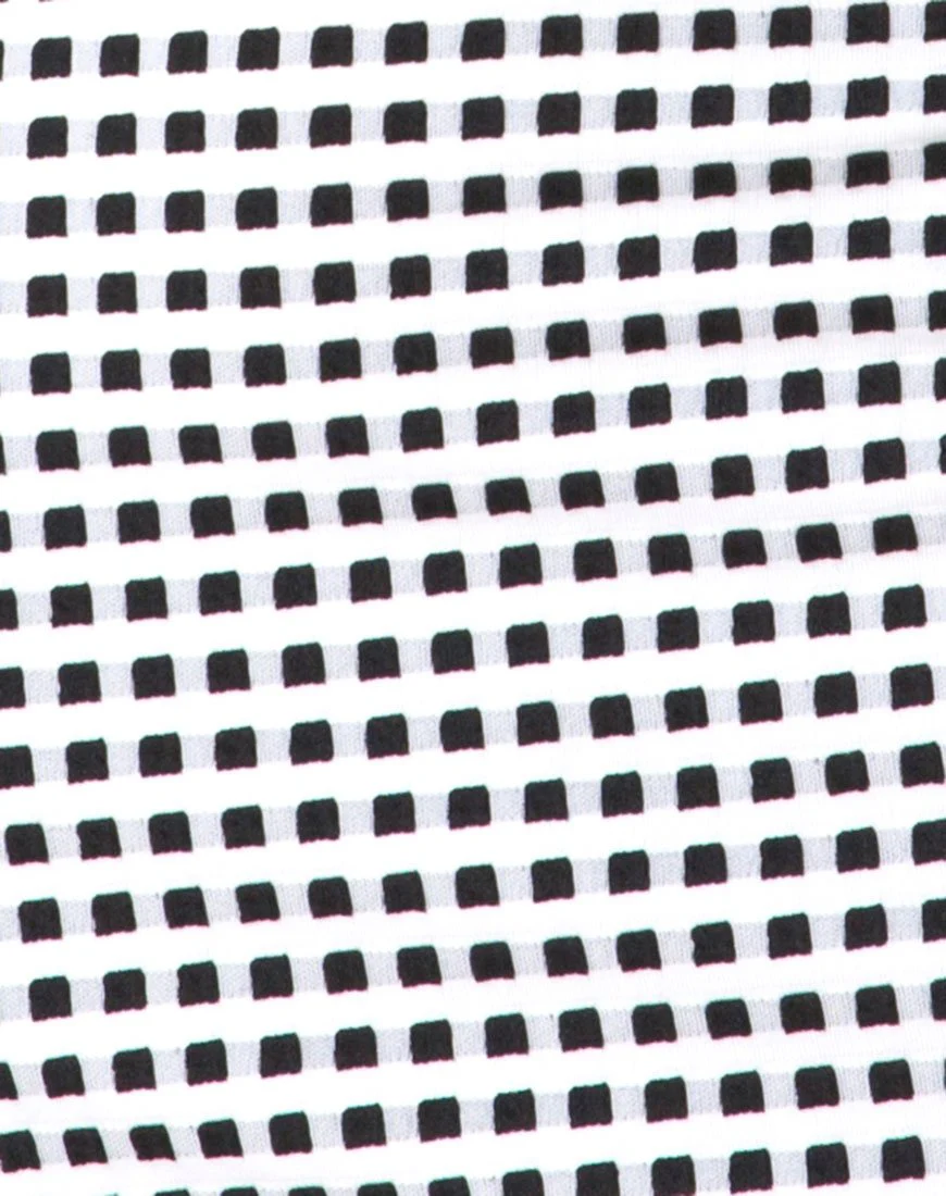 Laras Dress in Gingham Black Ivory - Image 5