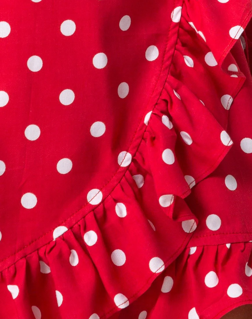 Lasky Dress in Medium Polka Red and White - Image 5