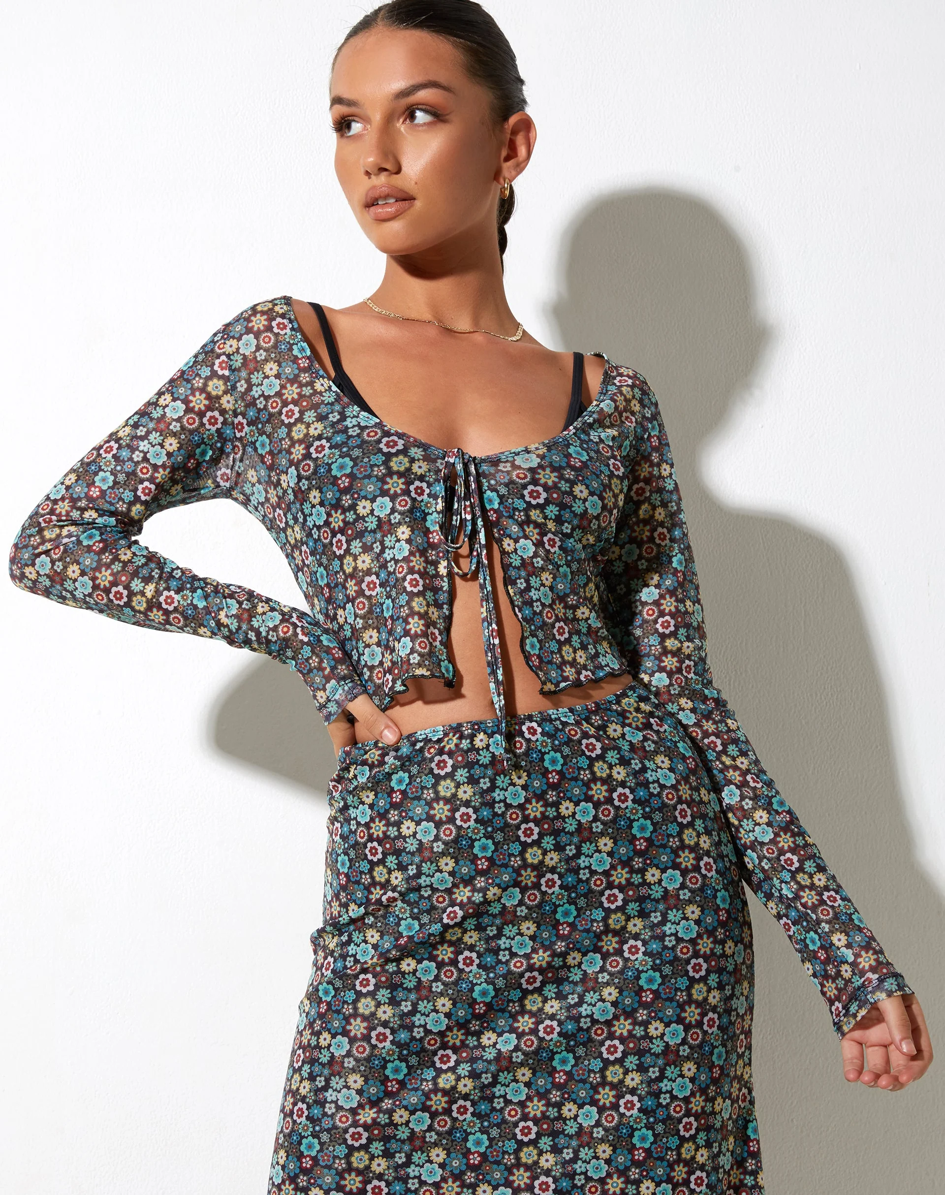 Lassie Maxi Skirt in Folk Floral - Image 5