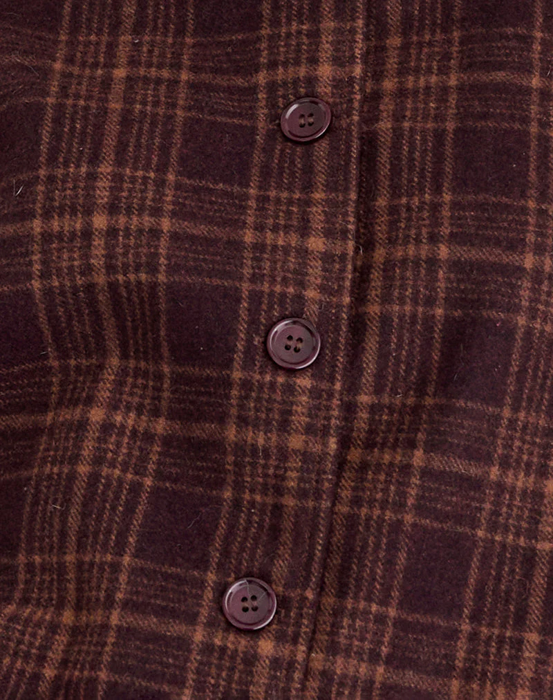 Lastika Jacket in Check Dark Burgundy - Image 6