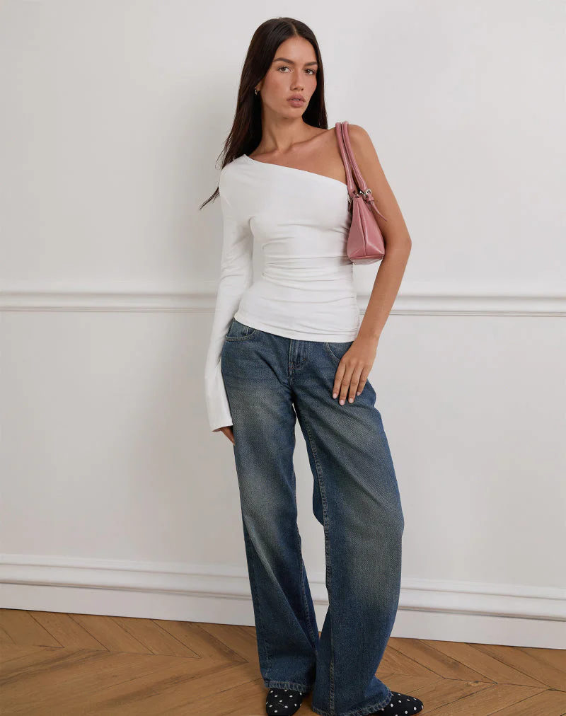 Lasya Long Sleeve Top in Rayon Ivory - Image 5