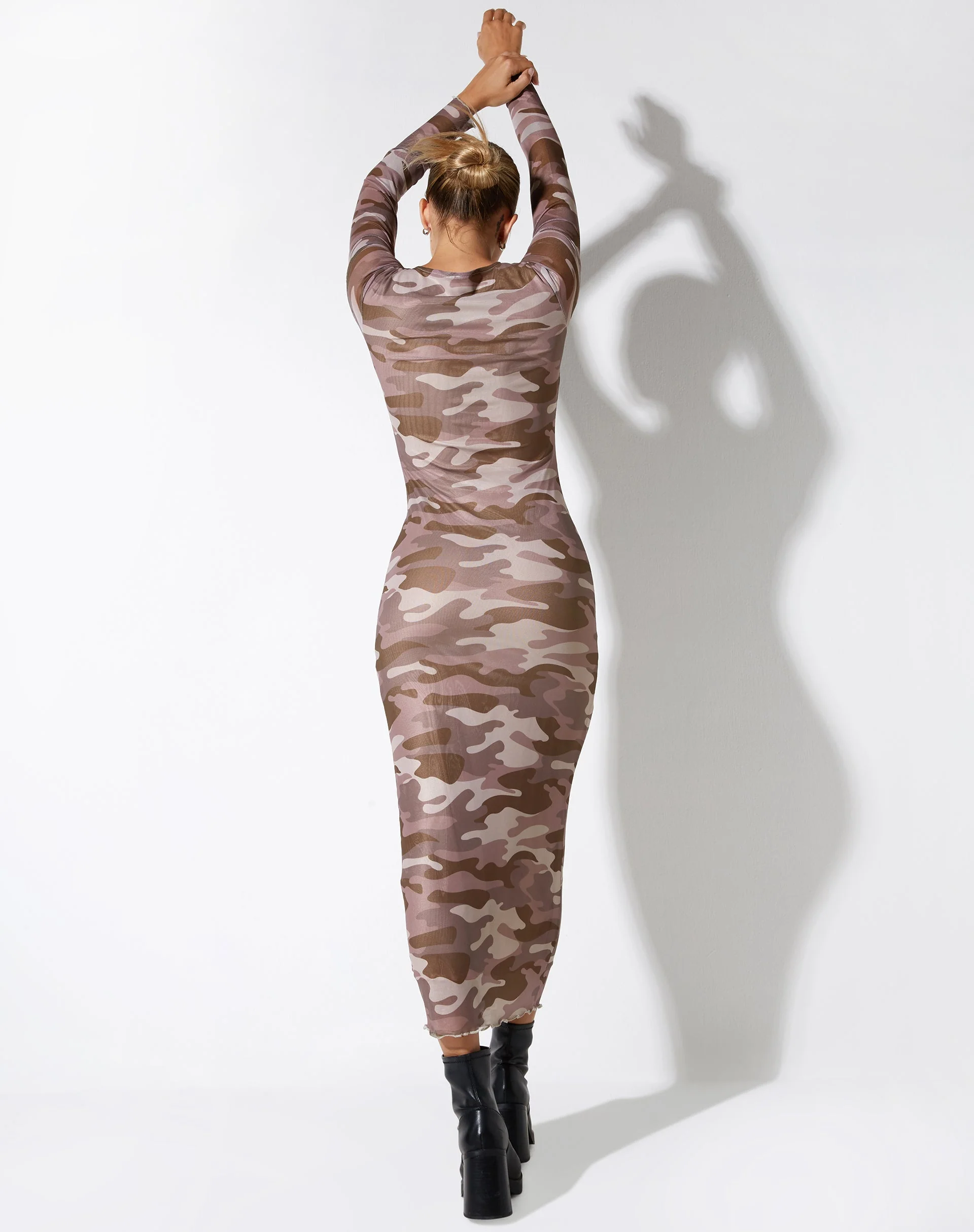 Laura Midi Dress in Camo - Image 3