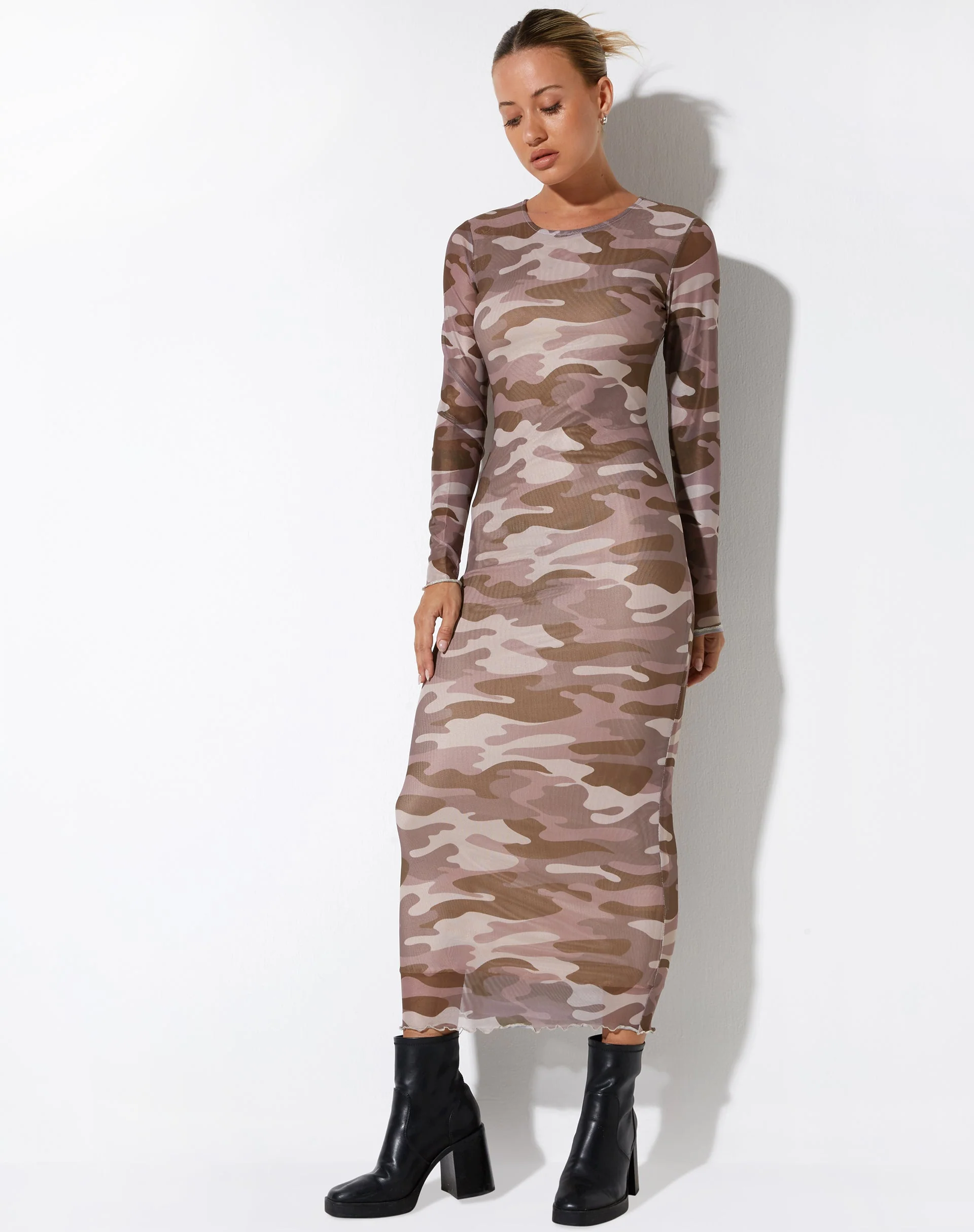 Laura Midi Dress in Camo - Image 4