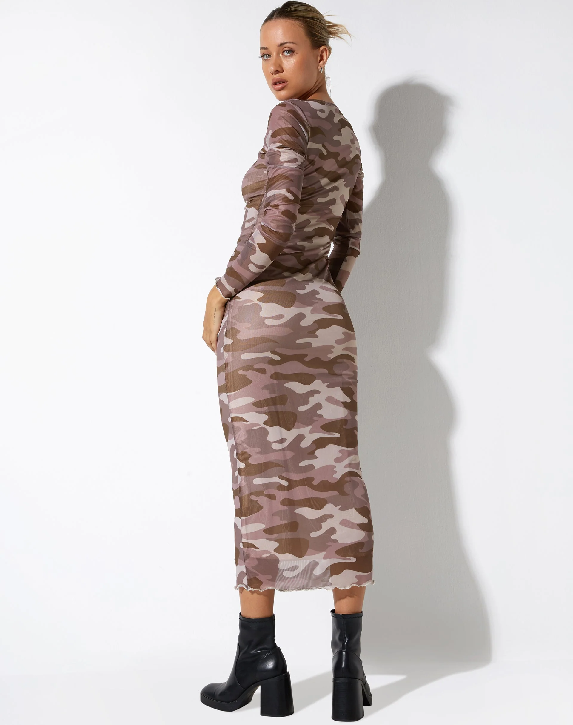 Laura Midi Dress in Camo - Image 5