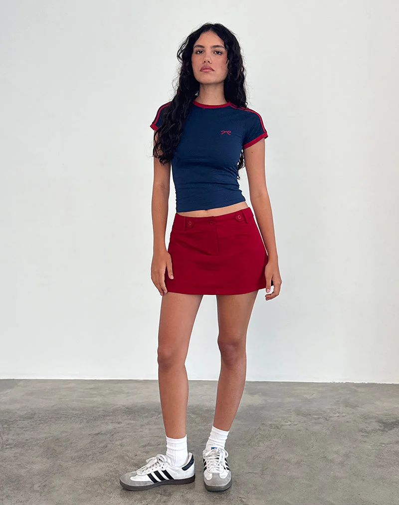 Lavonne Mini Skirt in Red - Image 4