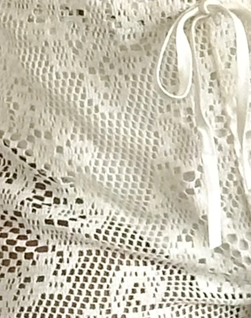 Leda Micro Shorts in Ivory Crochet - Image 6