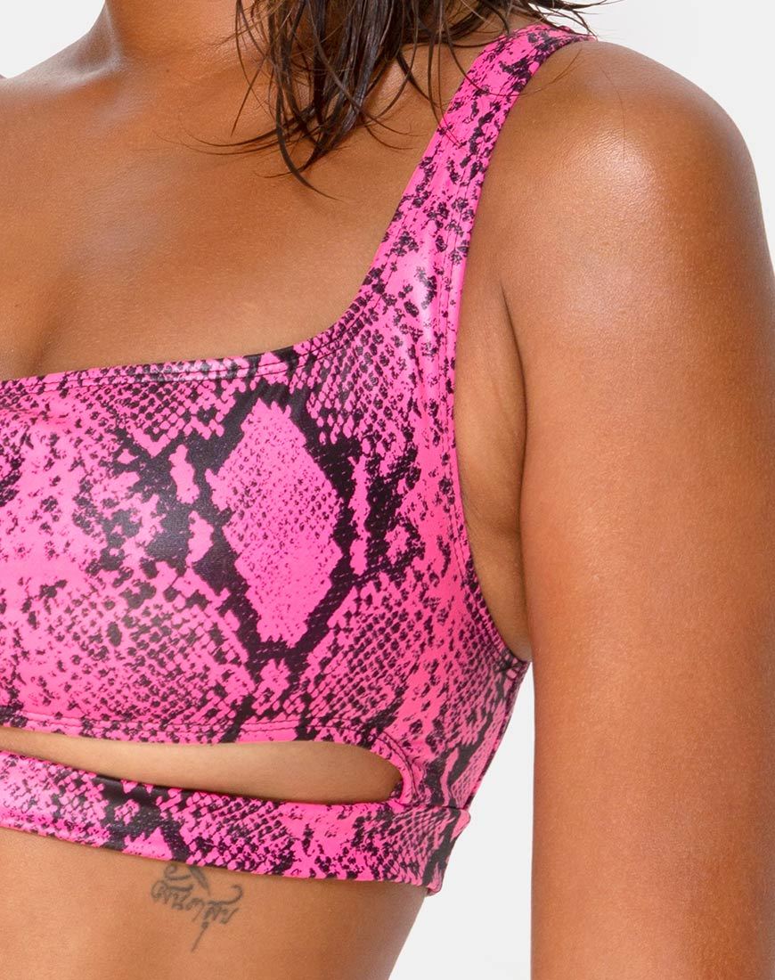 Ledra Bikini Bottom in Snake Pink - Image 5