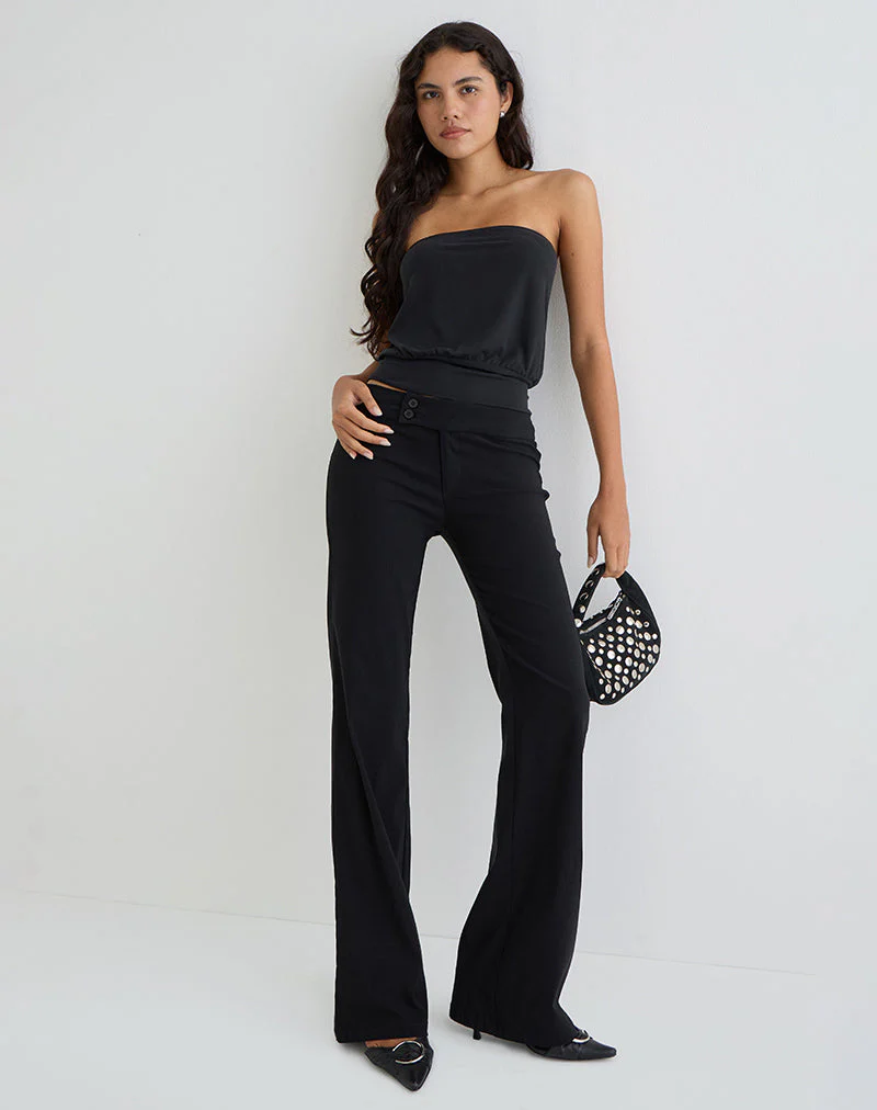 Leocadia Bandeau Top in Cupro Black - Image 5