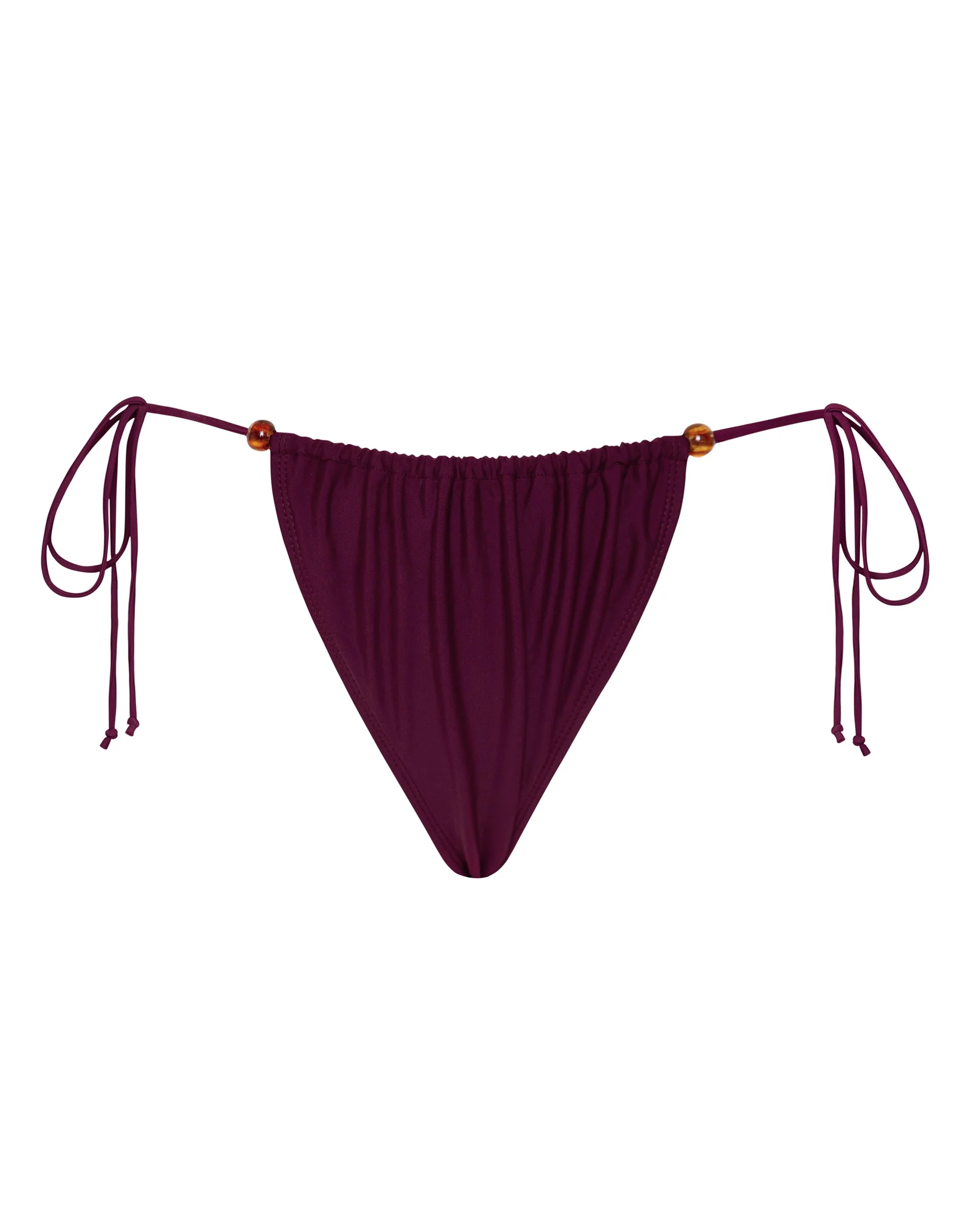 Leyna Beaded Bikini Bottom in Burgundy - Image 6