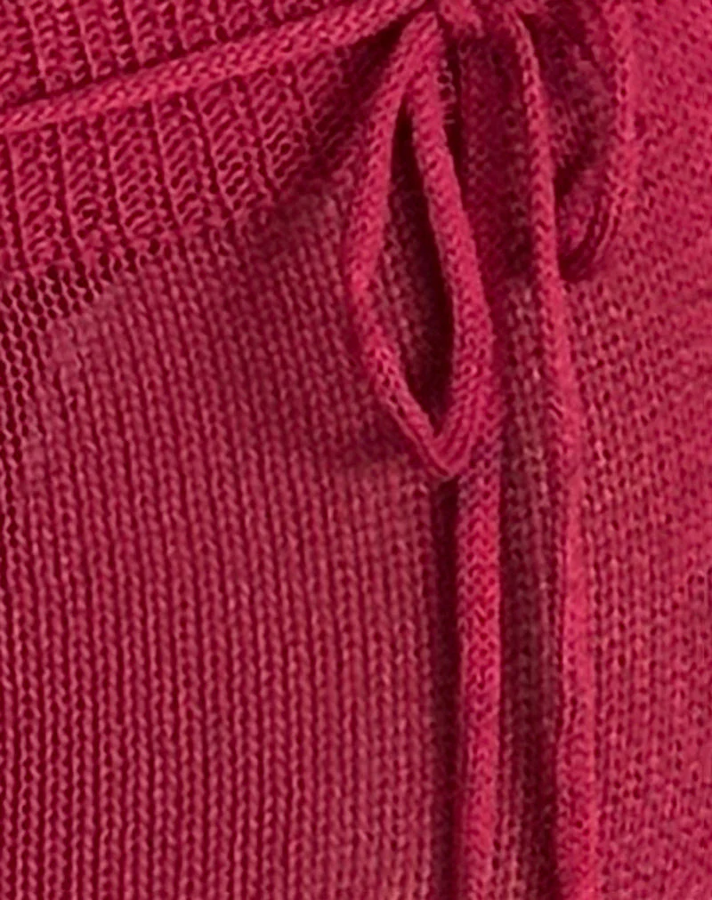 Leysa Midi Skirt in Sheer Knit Red - Image 5