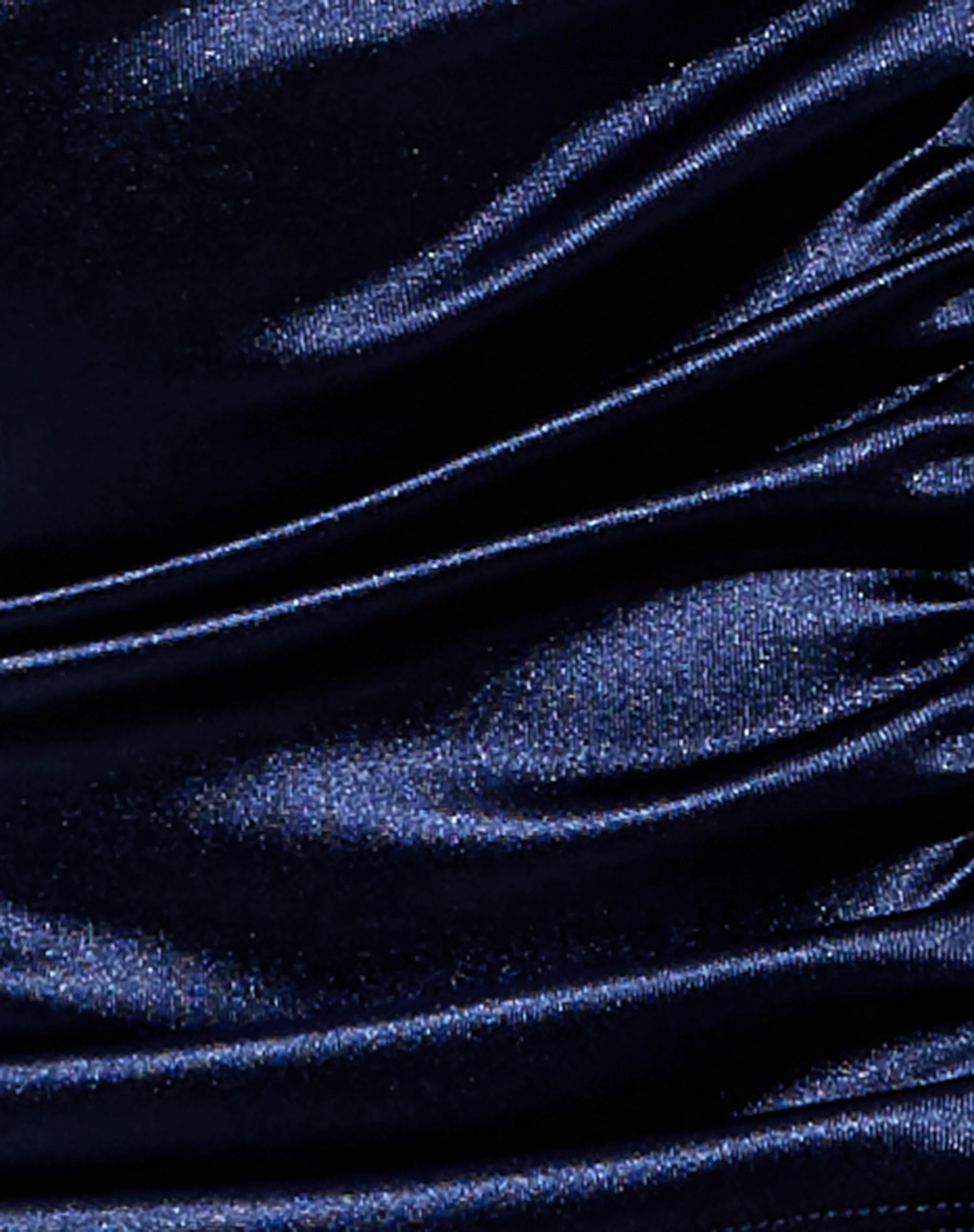 Lily Crop Top in Satin Spandex Inky Blue - Image 5