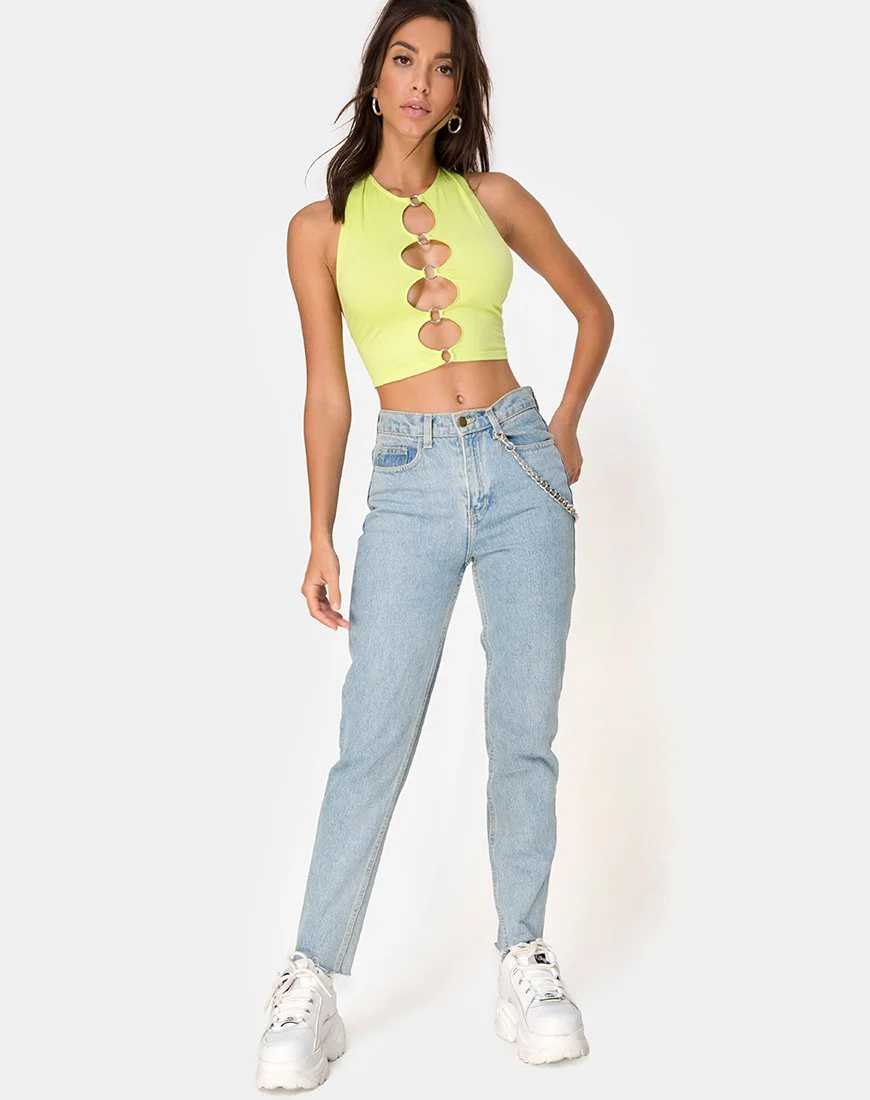 Lini Crop Top in Lime - Image 3