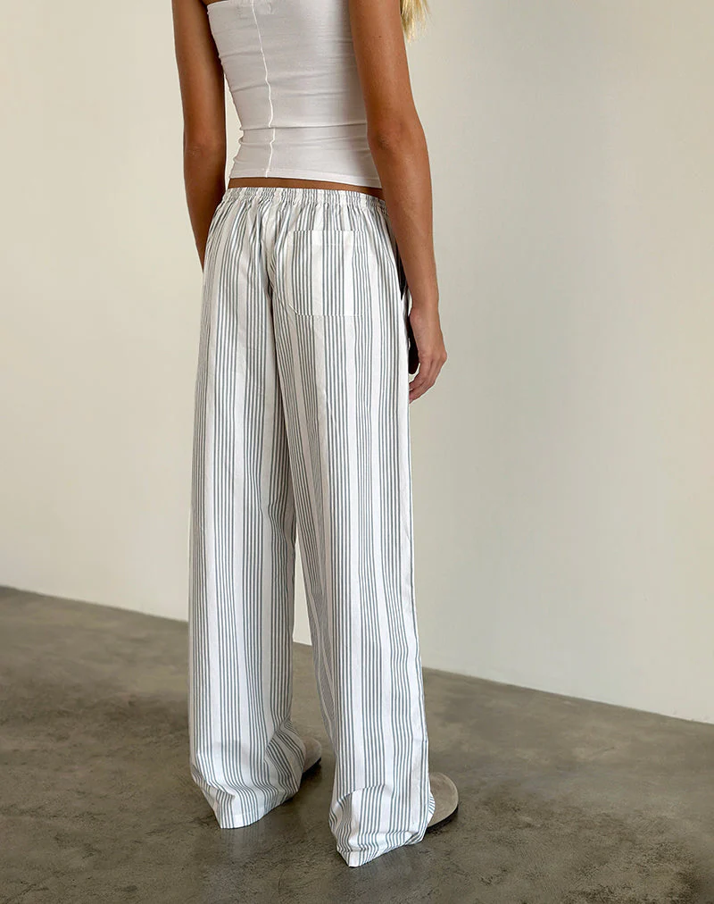 Lirura Trouser in Vertical Grey Stripe - Image 2
