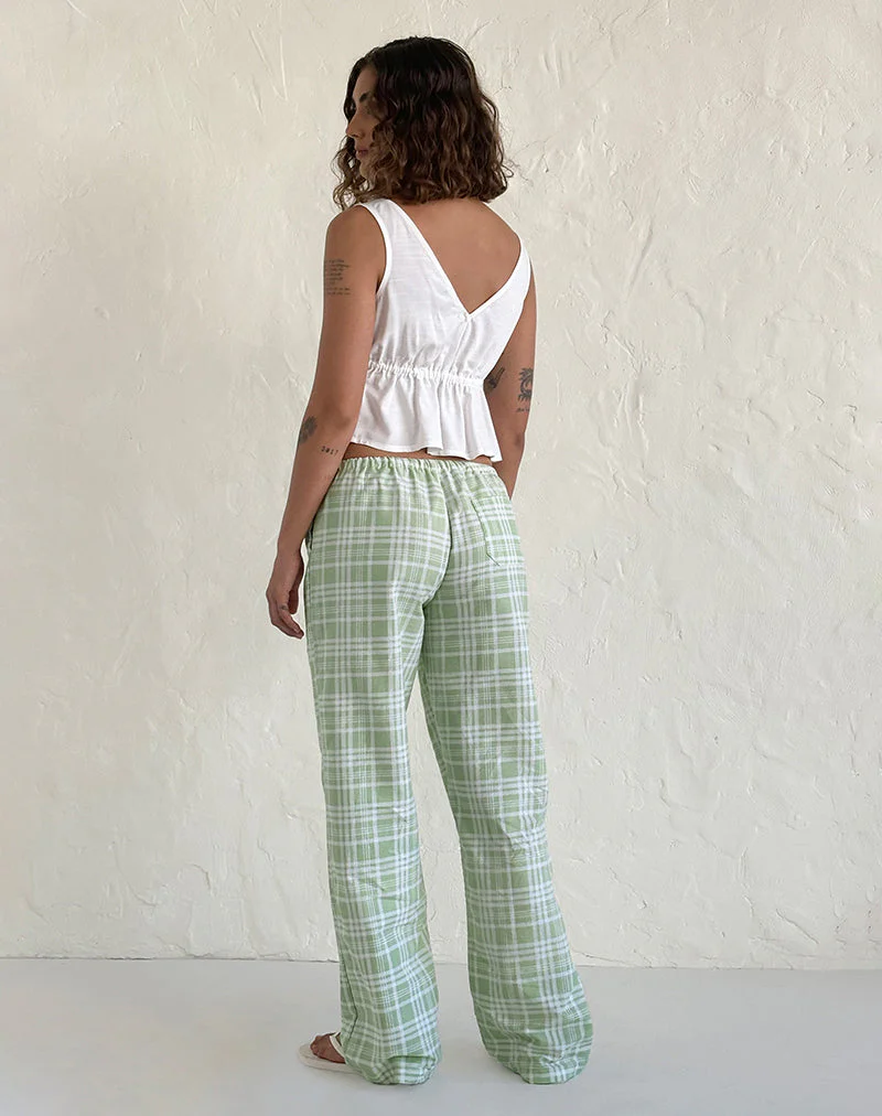 Lirura Trouser in Table Cloth Neo Mint - Image 4