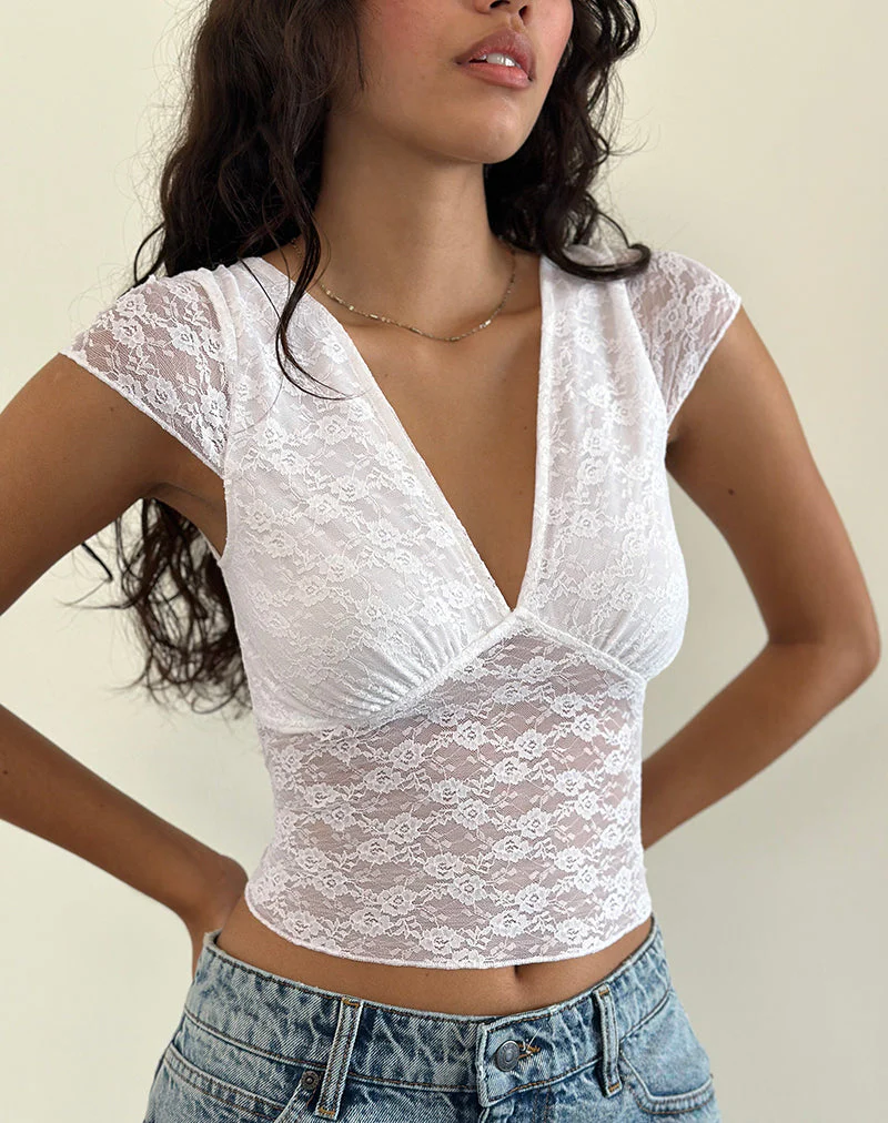 Livra Top in Clover Lace White - Image 3
