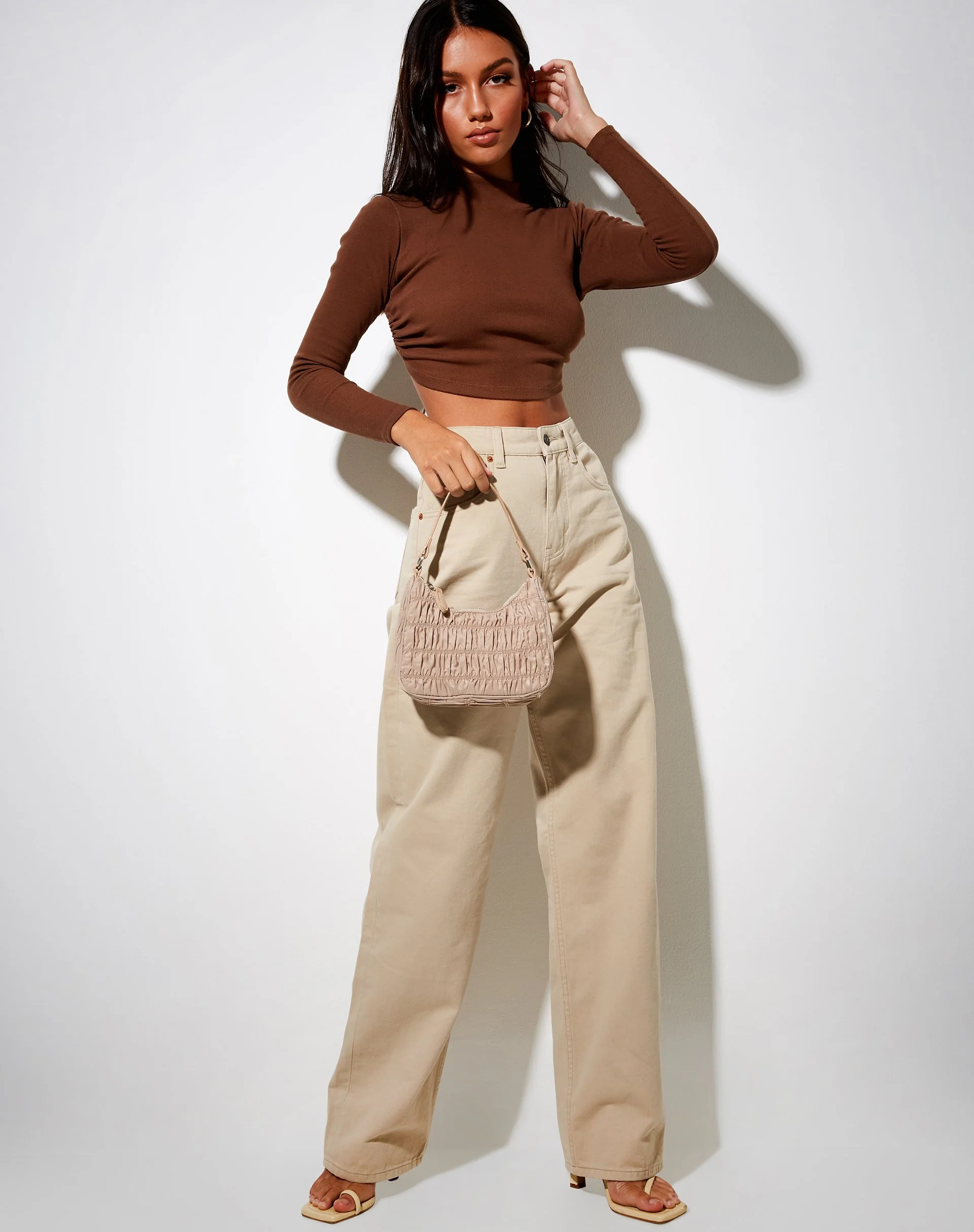 LJ Shoulder Bag in Beige - Image 3