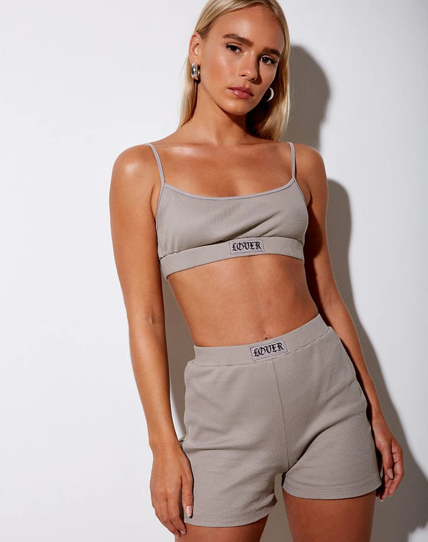 Lou Hot Pant in Mushroom 'Lover' Embro - Image 4