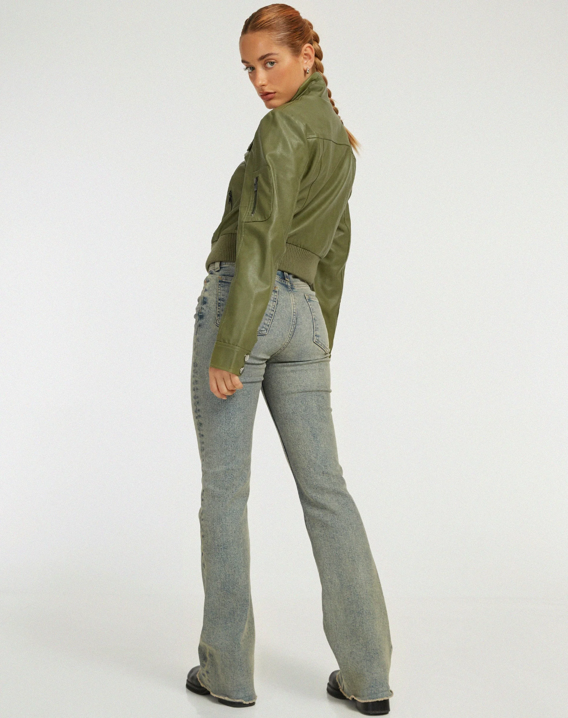 Loviana Jacket in PU Green - Image 5