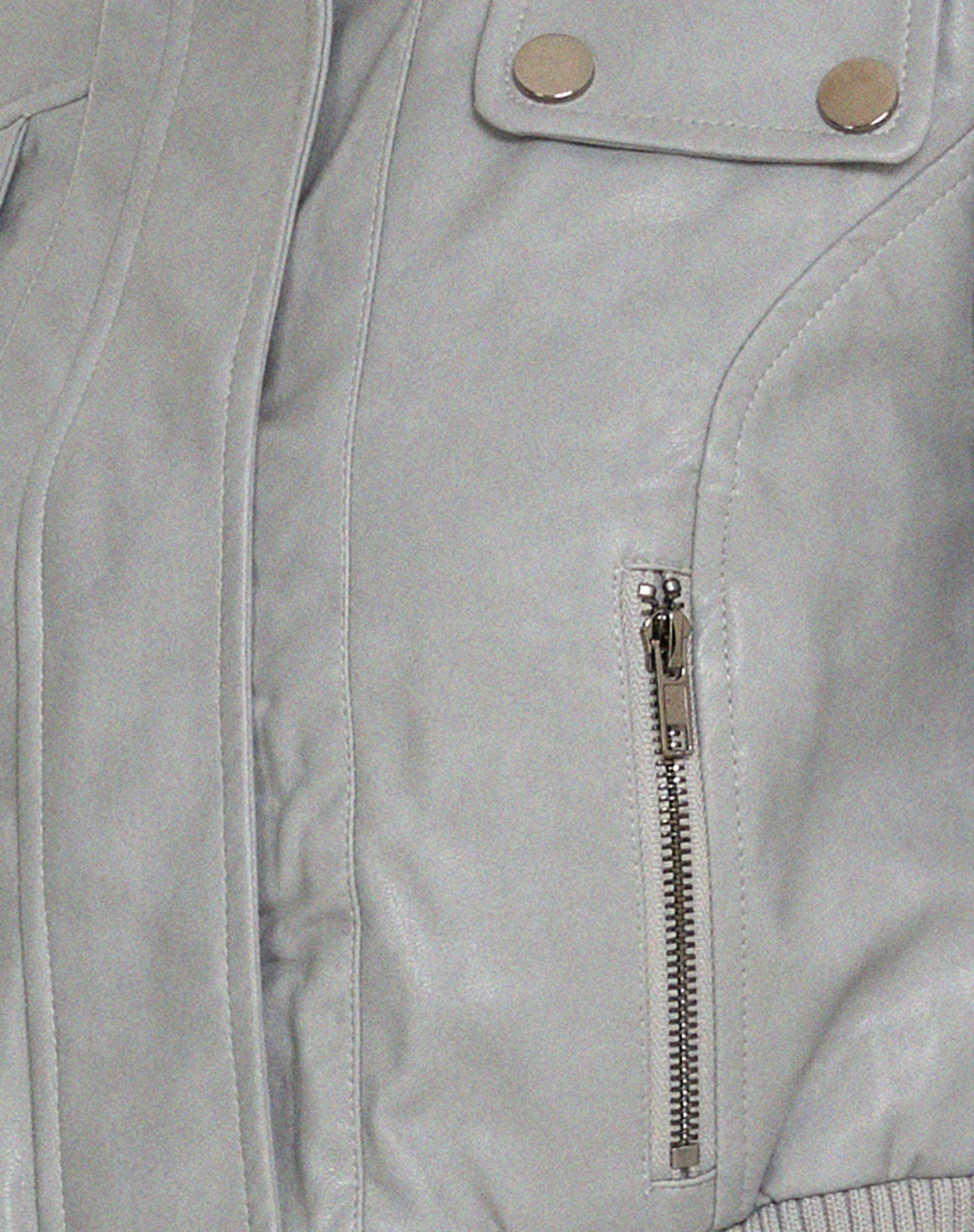 Loviana Jacket in PU Silver Grey - Image 6