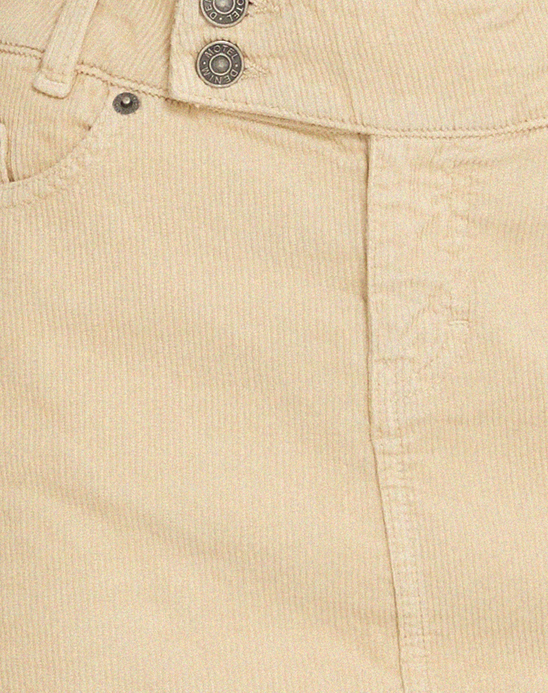 Low Rise Mini Skirt in Cord Light Tan - Image 7