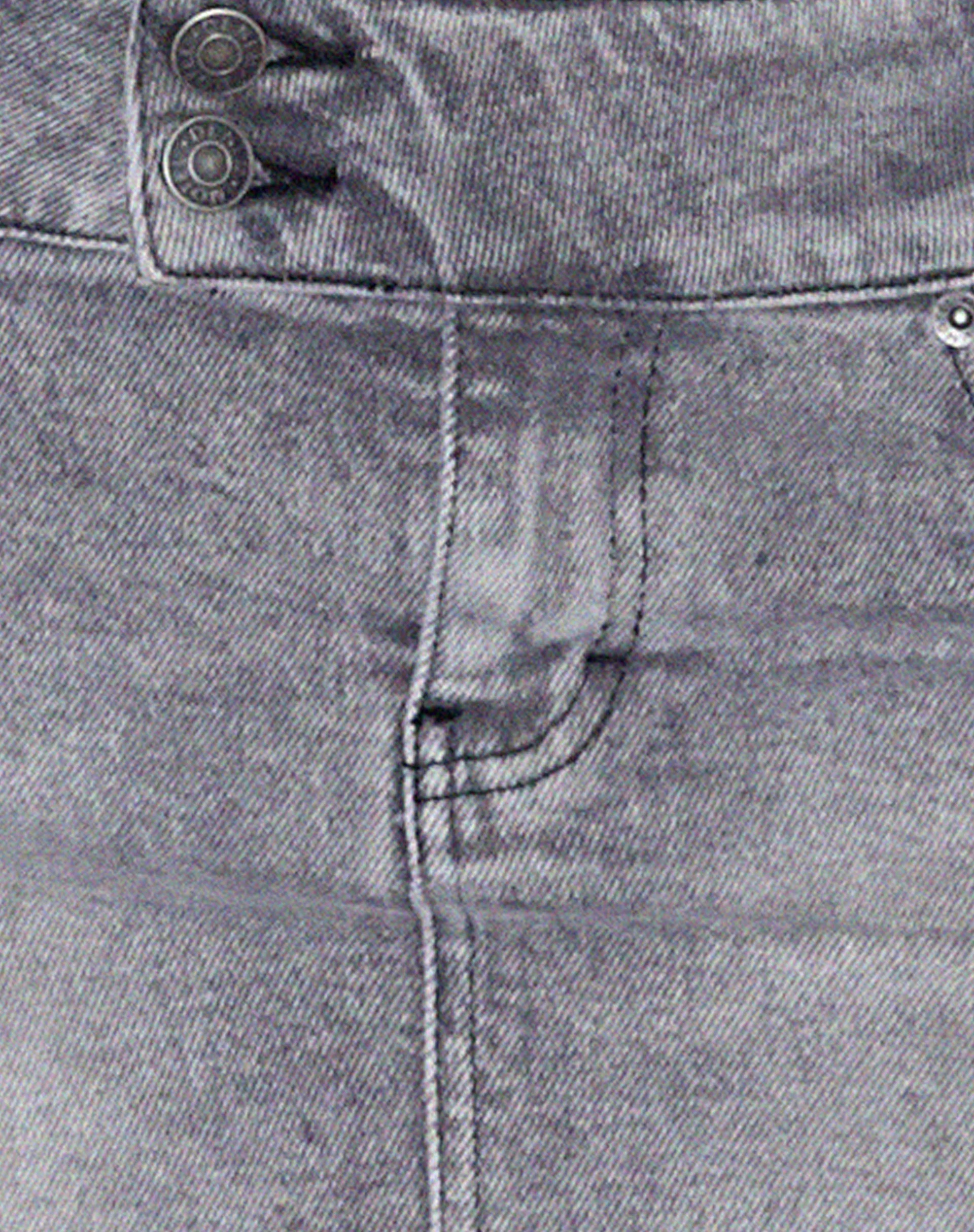 Low Rise Denim Mini Skirt in Grey Wash - Image 14