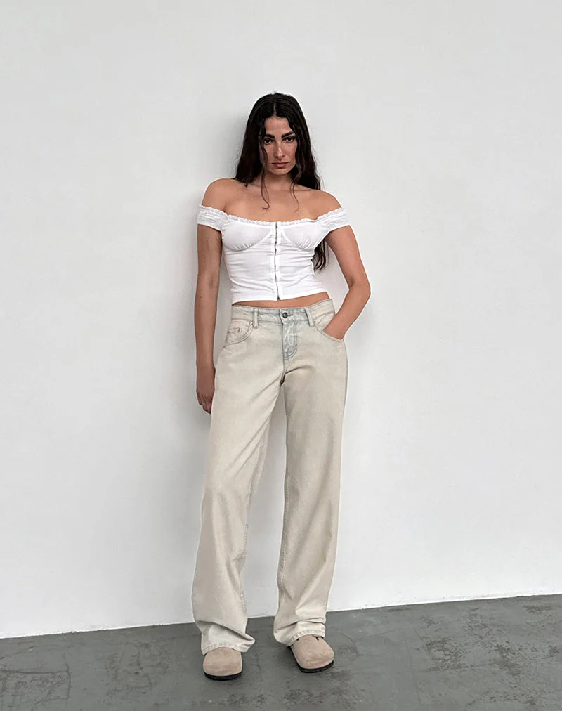 Low Rise Parallel Jeans In Arctic Blue - Image 4