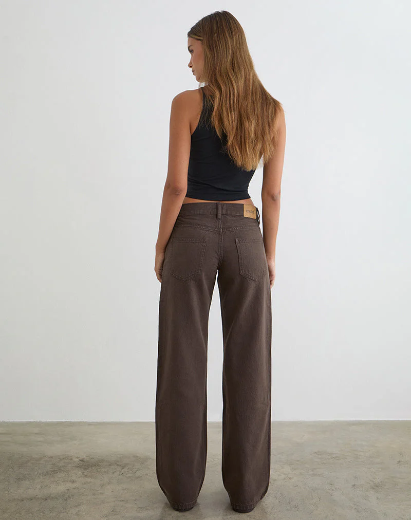 Low Rise Parallel Jeans in Dark Chocolate - Image 7