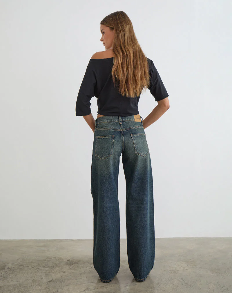 Low Rise Parallel Jeans in Dirty Green - Image 5