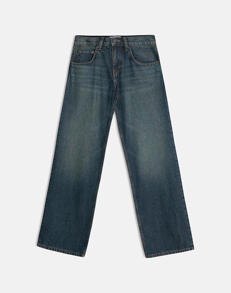 Low Rise Parallel Jeans in Dirty Green - Image 6