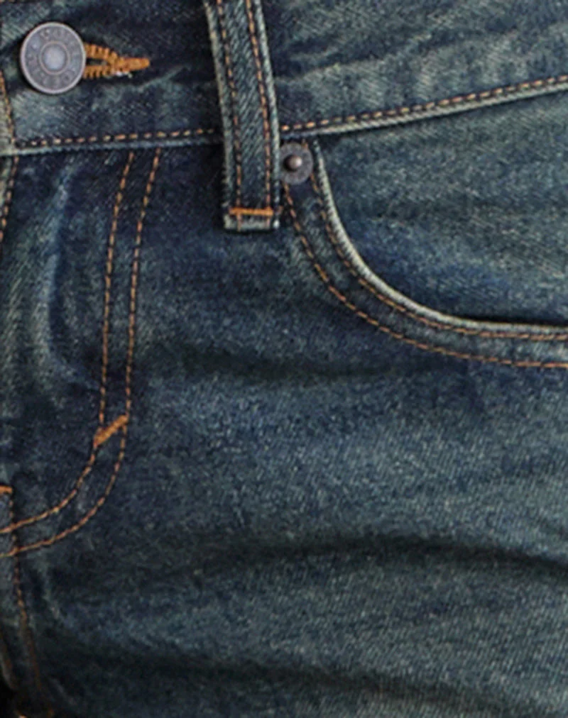 Low Rise Parallel Jeans in Dirty Green - Image 7