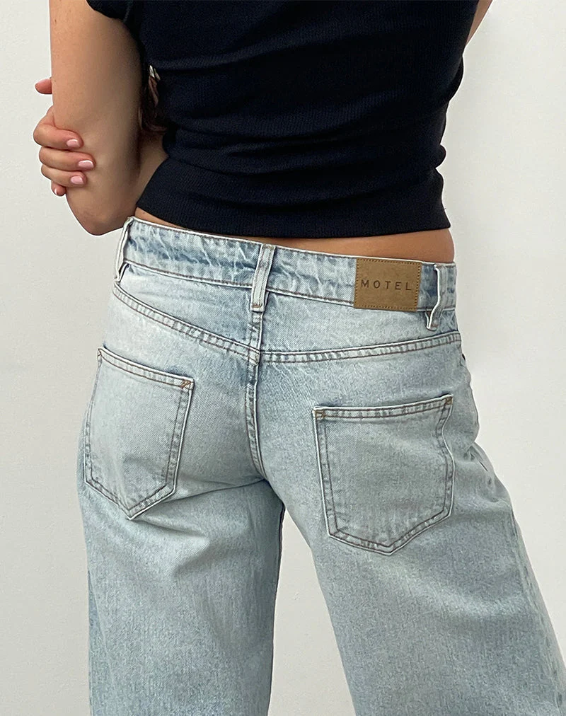 Low Rise Parallel Jeans In Extreme Light Wash Blue - Image 2