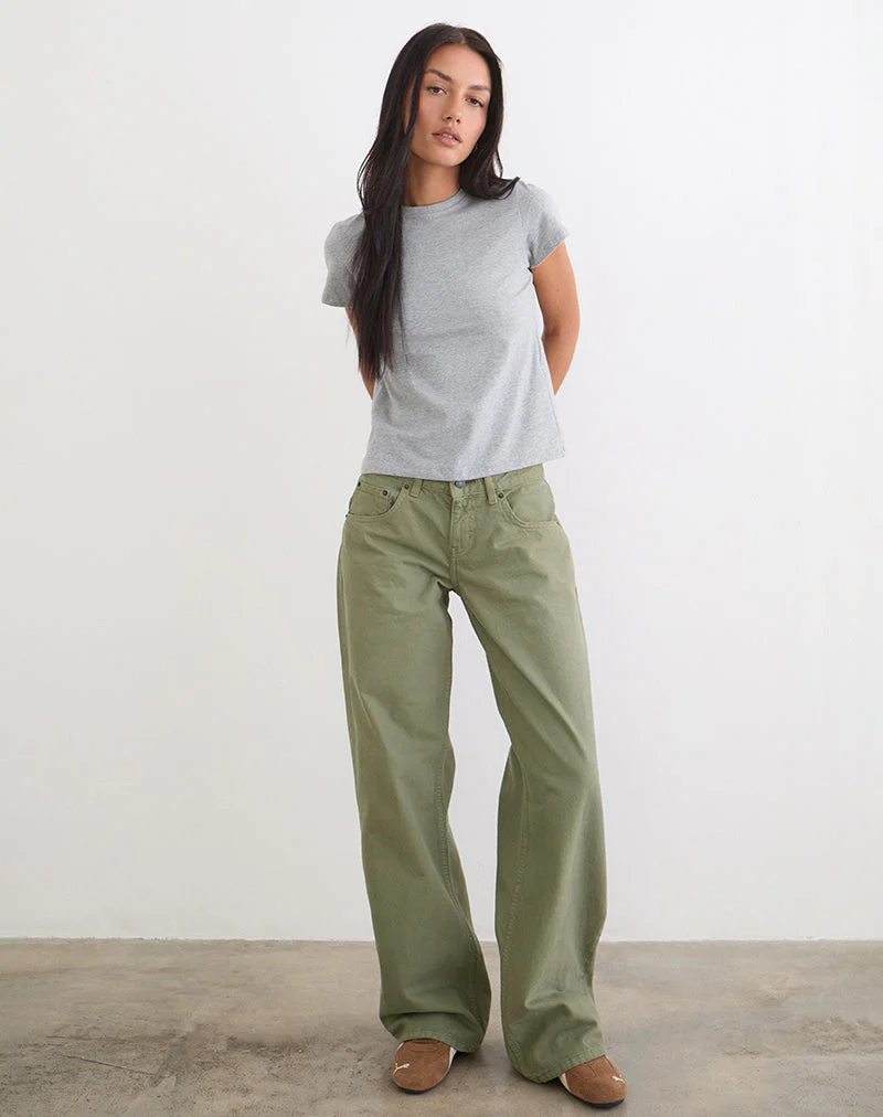 Low Rise Parallel Jeans in Fern Green - Image 4