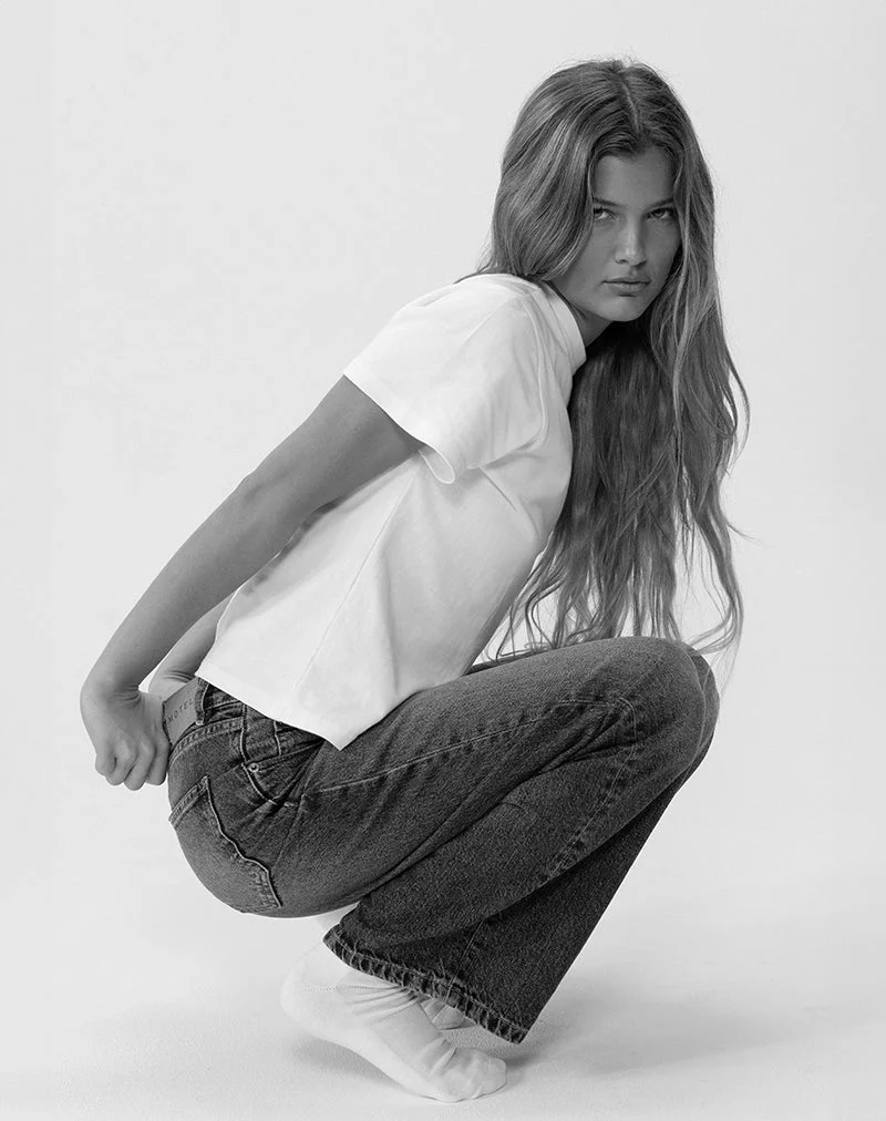 Low Rise Parallel Jeans in Steel Blue - Image 5