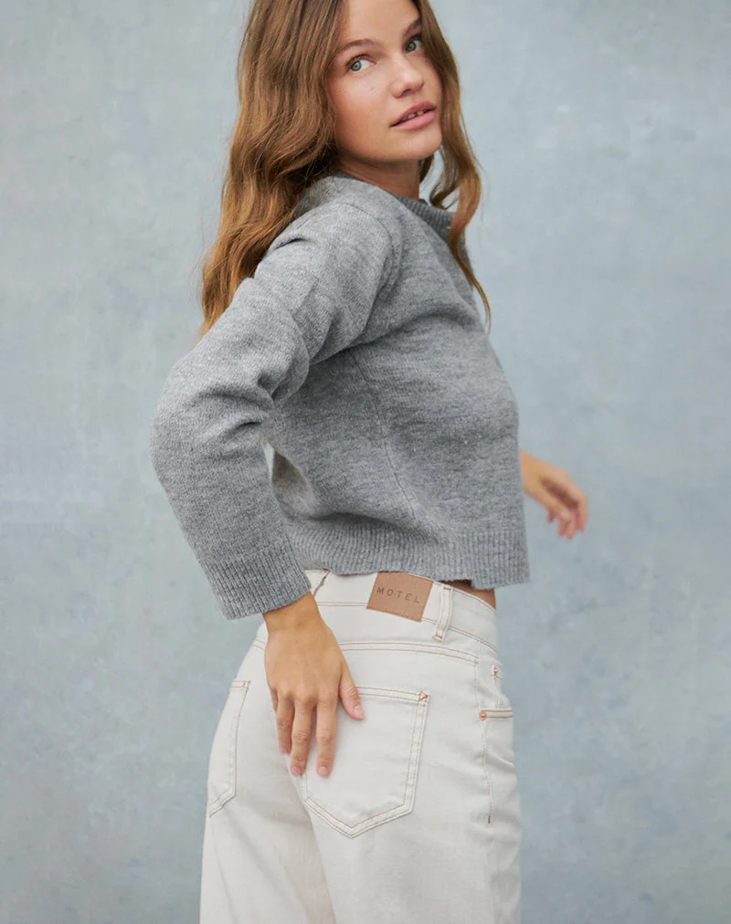 Low Rise Parallel Jeans in Off White - Image 7