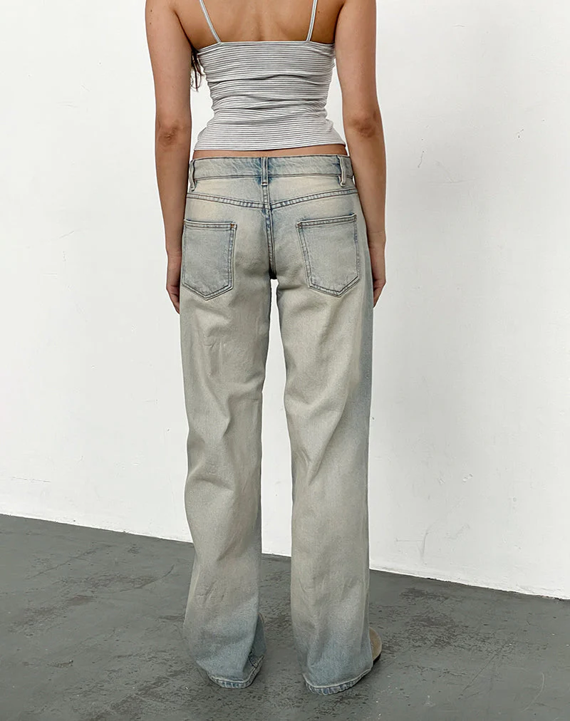 Low Rise Parallel Jeans in Sand Bleach Extreme - Image 3